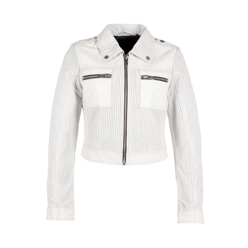 Shala Rf Leather Jacket, White image