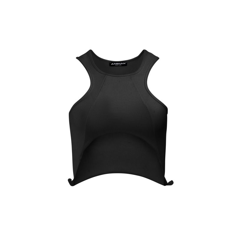 Shally Cropped Tank-Black image