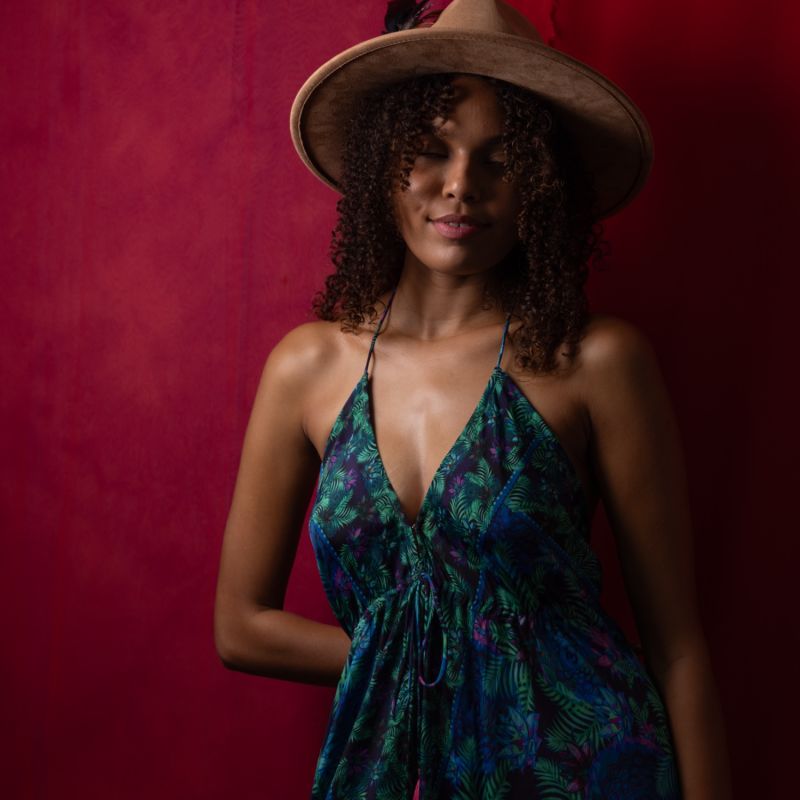 Sharman Silk Halter Dress - Tropical Anahata image