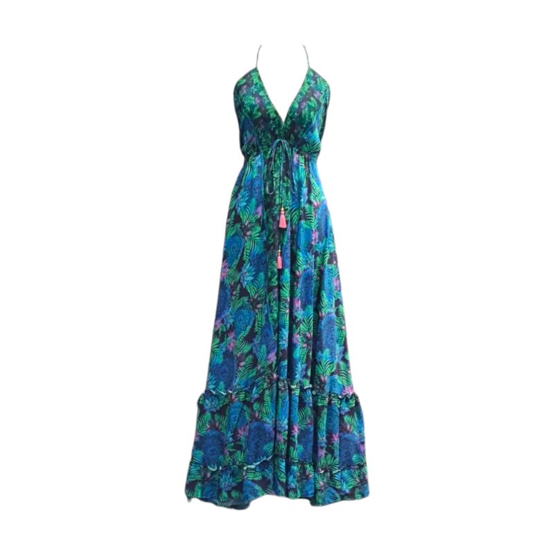 Sharman Silk Halter Dress - Tropical Anahata image