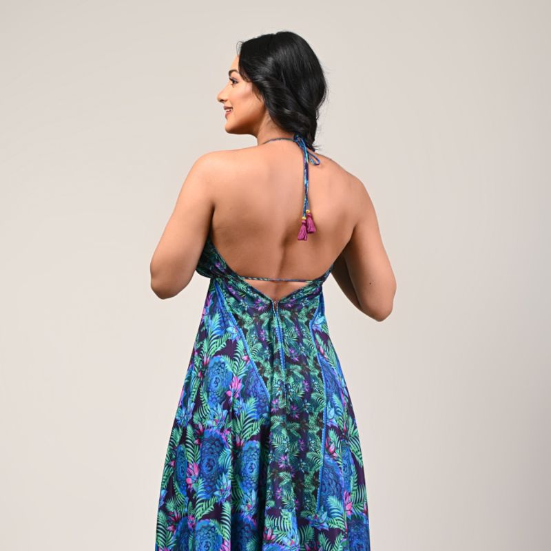 Sharman Silk Halter Dress - Tropical Anahata image