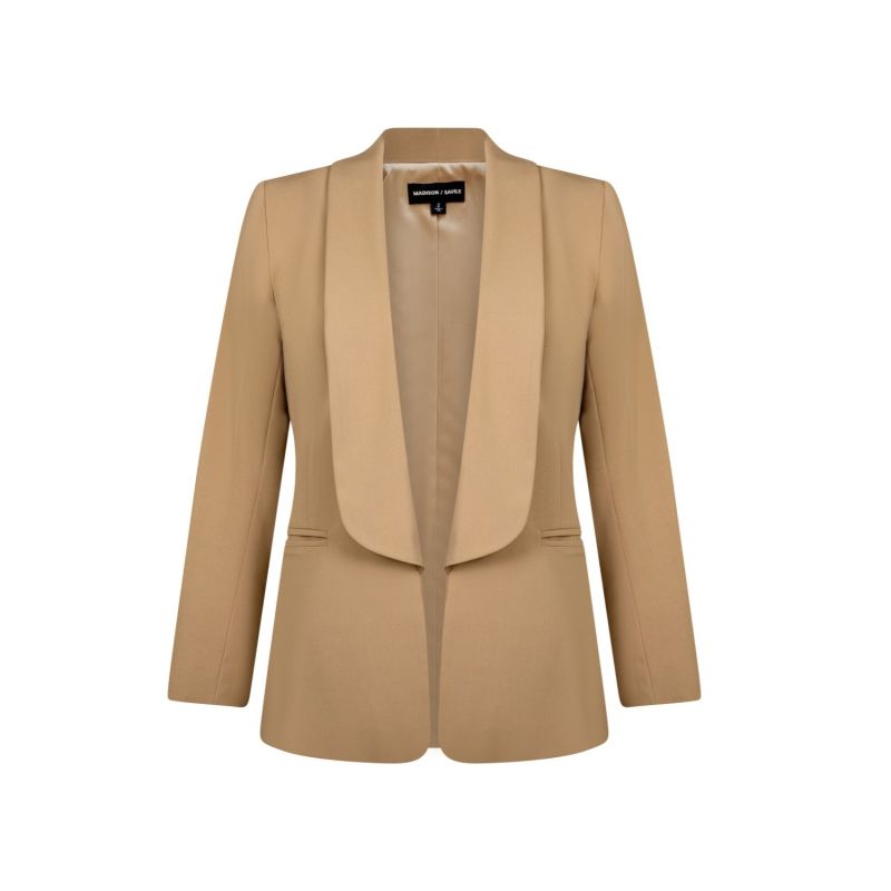 Shawl Collared Boyfriend Blazer In Camel image