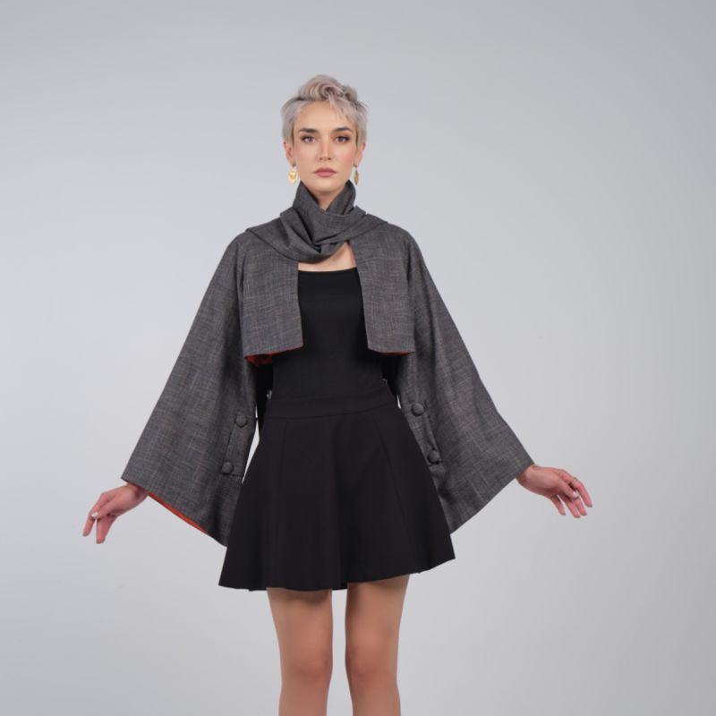 Shawl Two Pieces Trenchcoat Gray image