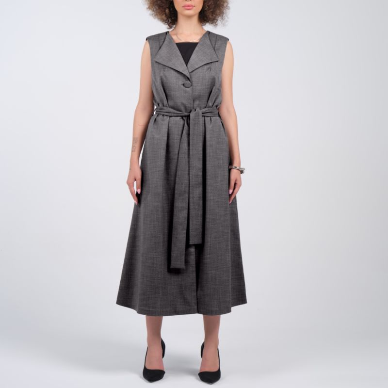 Shawl Two Pieces Trenchcoat Gray image