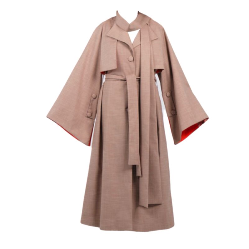 Shawl Two Pieces Trenchcoat Gray image