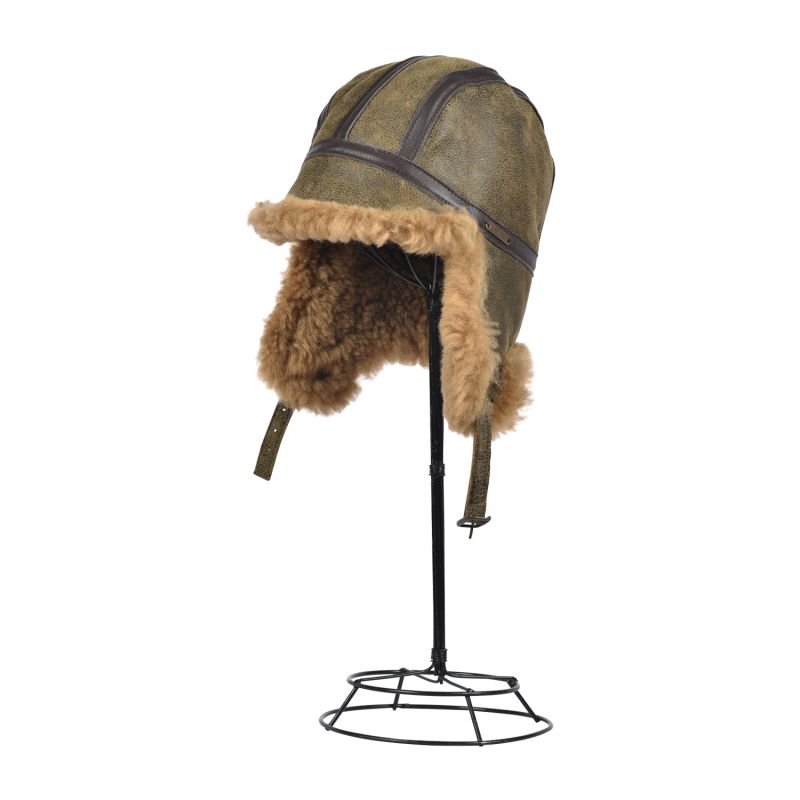 Sheepskin Trapper Hat Antique Brown | Aviator By Owen Barry image