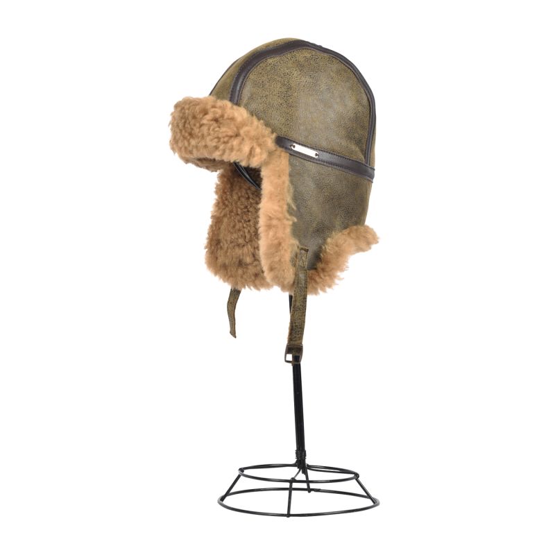 Sheepskin Trapper Hat Antique Brown | Aviator By Owen Barry image