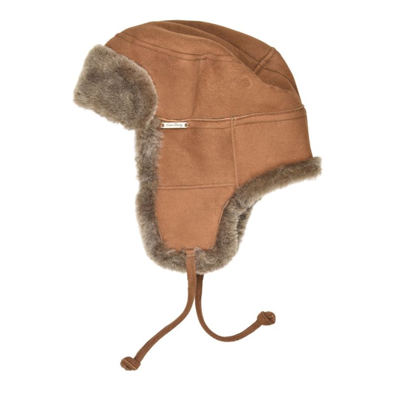 Sheepskin Trapper Ottoman Tan Garth image