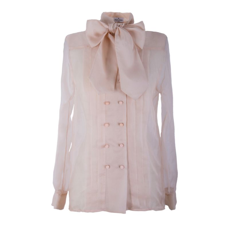 Sheer Silk Shirt With Bow Collar image