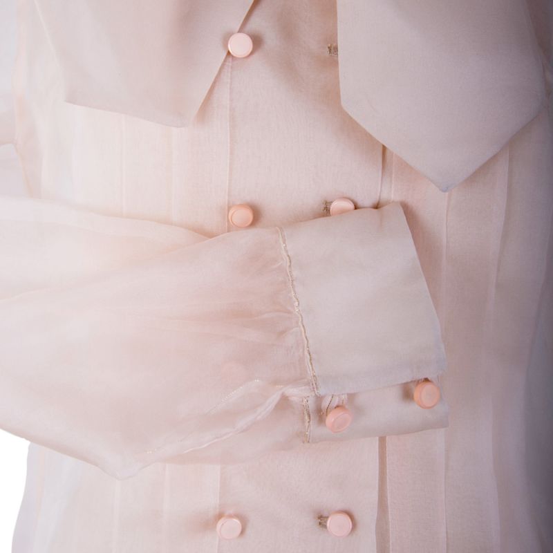 Sheer Silk Shirt With Bow Collar image