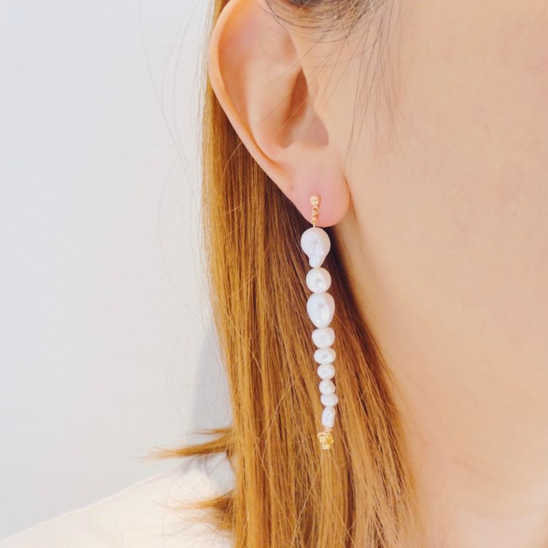 Shell Shape With Pearl Earrings image