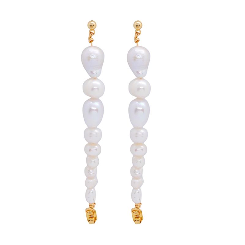 Shell Shape With Pearl Earrings image