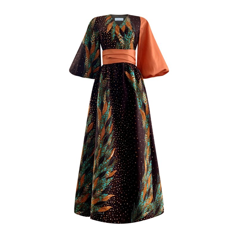 Sherri African Print Wrap Dress image