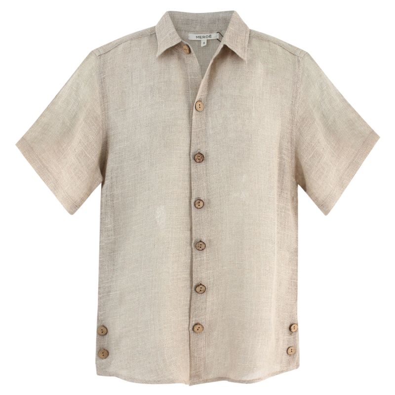 Short Sleeves Shirt Textured Linen image