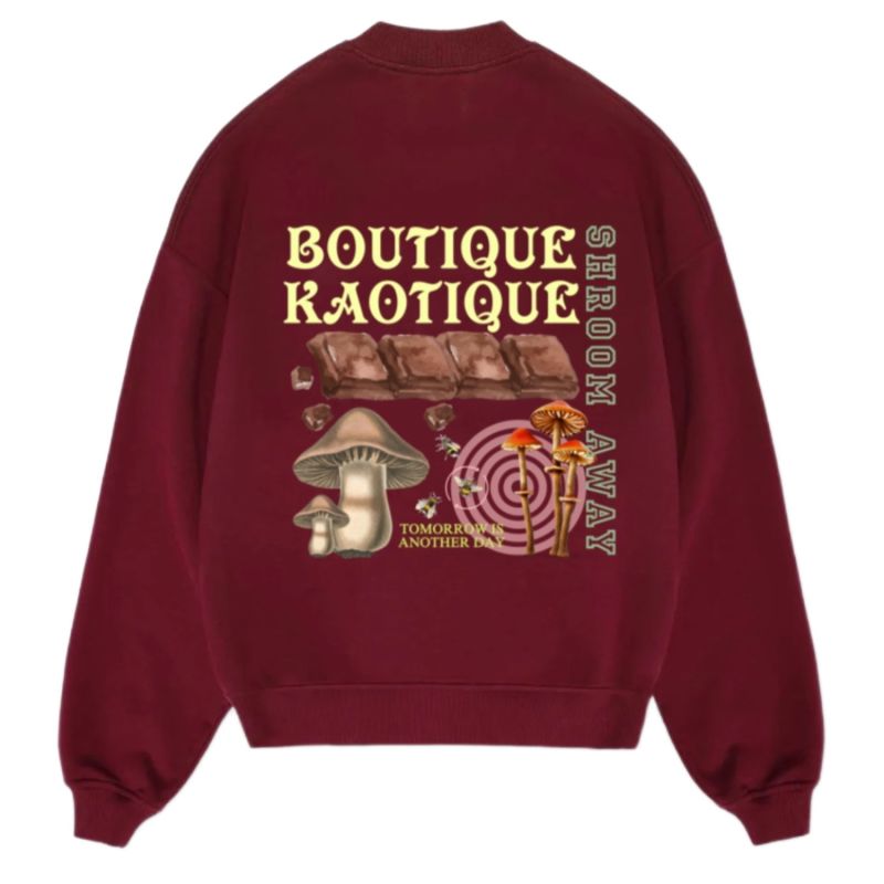 Shroom Away Burgundy Organic Cotton Sweatshirt image