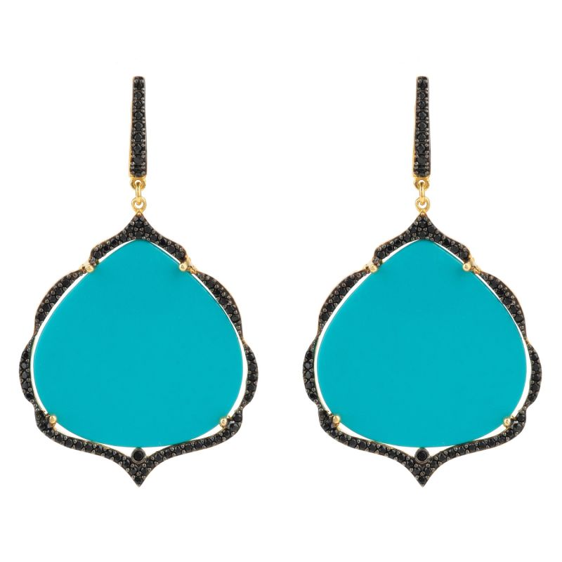 Antoinette Earrings Gold Turquoise image