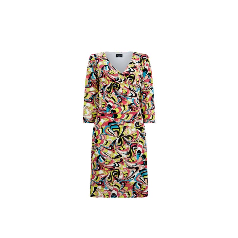 Side Ruched Printed Midi Dress image