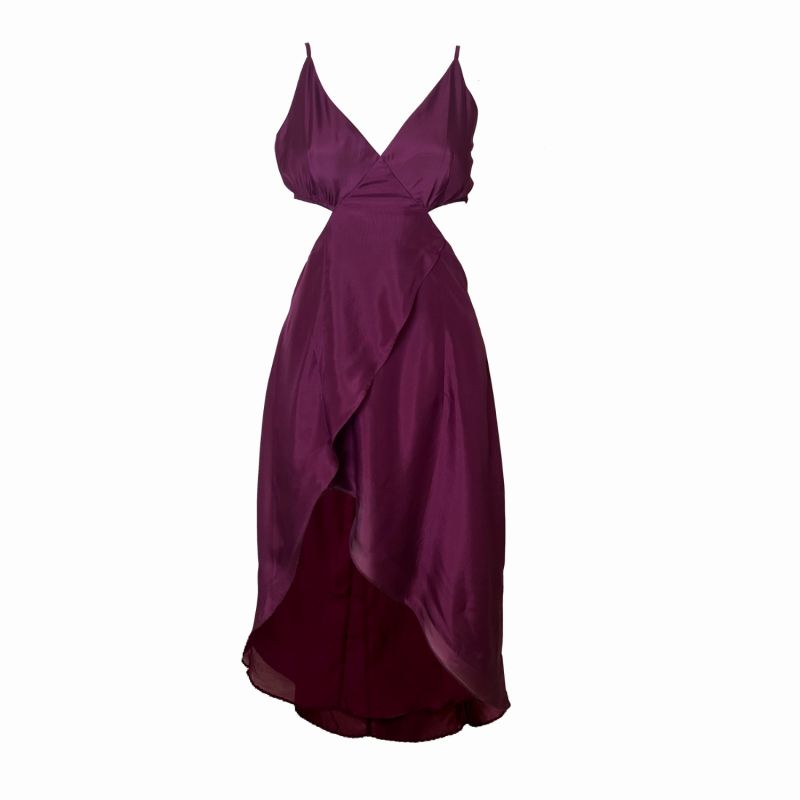 Sienna Purple Silk Cut Out Dress image