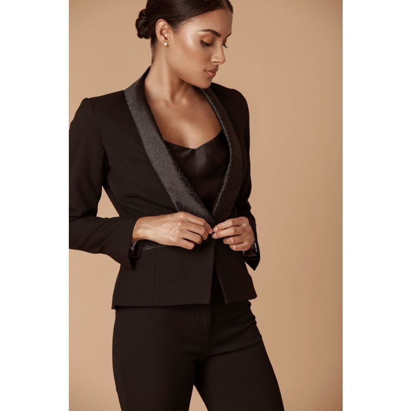 Signature Black Jacquard Tuxedo Blazer image