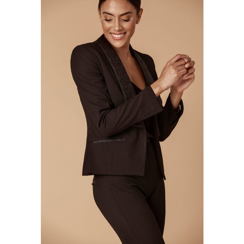 Signature Black Jacquard Tuxedo Blazer image