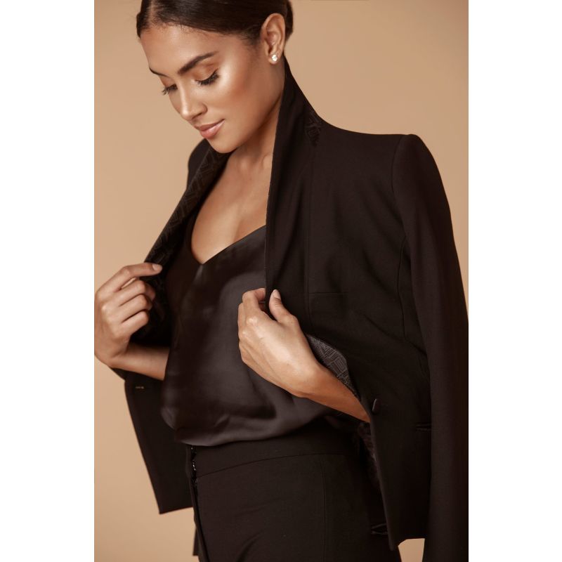 Signature Black Jacquard Tuxedo Blazer image