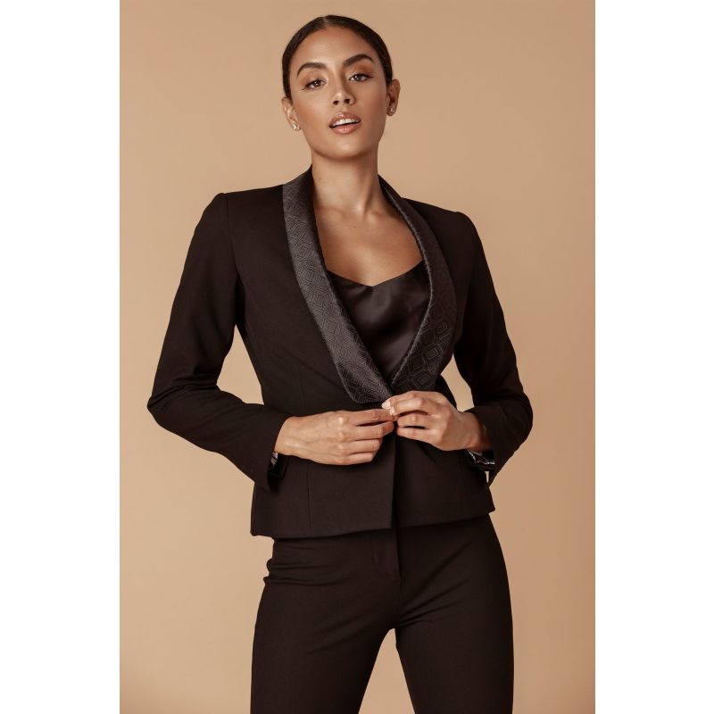 Signature Black Jacquard Tuxedo Blazer image