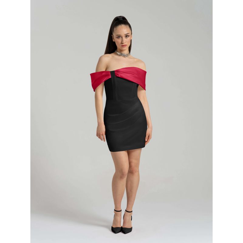 Signature Of The Sun Mini Dress Black & Red image