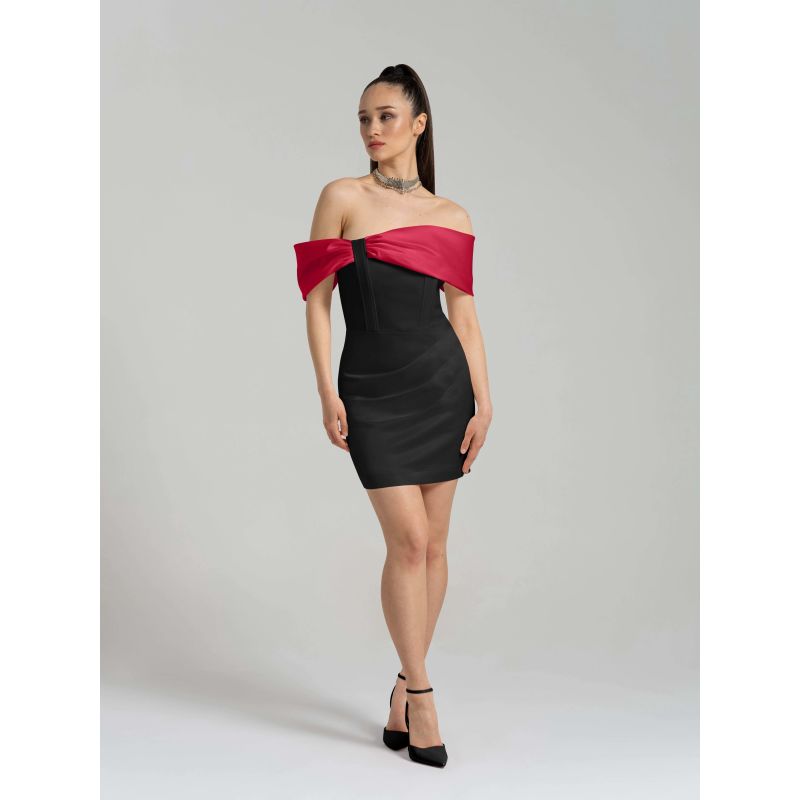 Signature Of The Sun Mini Dress Black & Red image