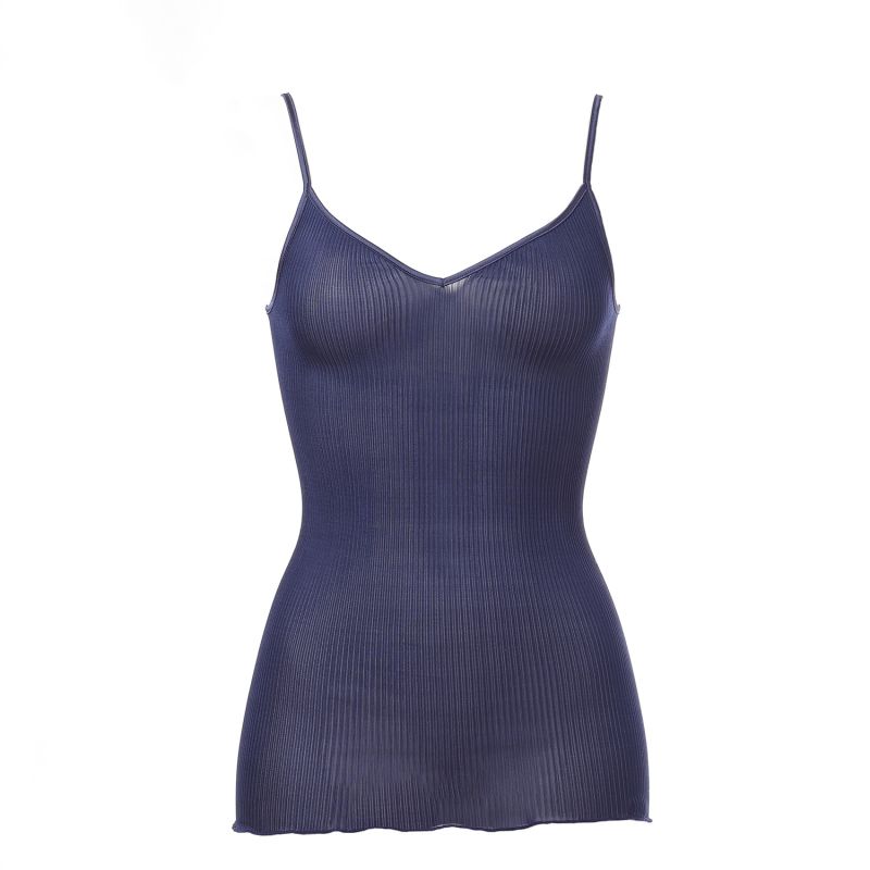 Silk Accordion Camisole, Mid Night Blue image