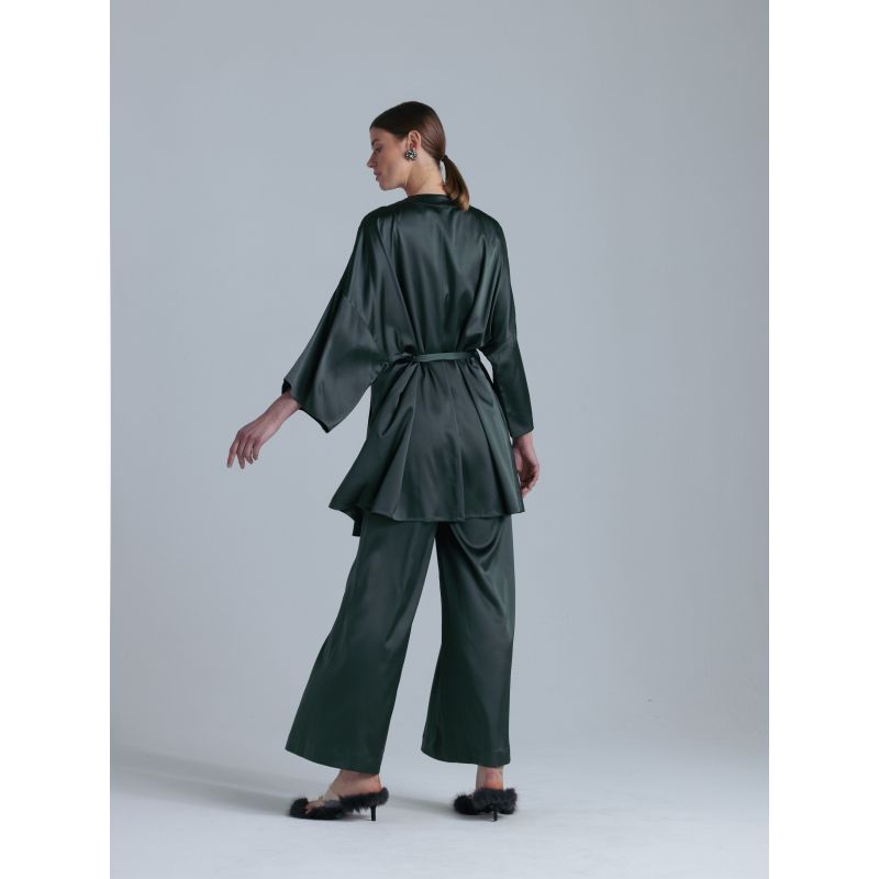 Silk Co-Ord Set 'Muse&Leto' In Rich Green image