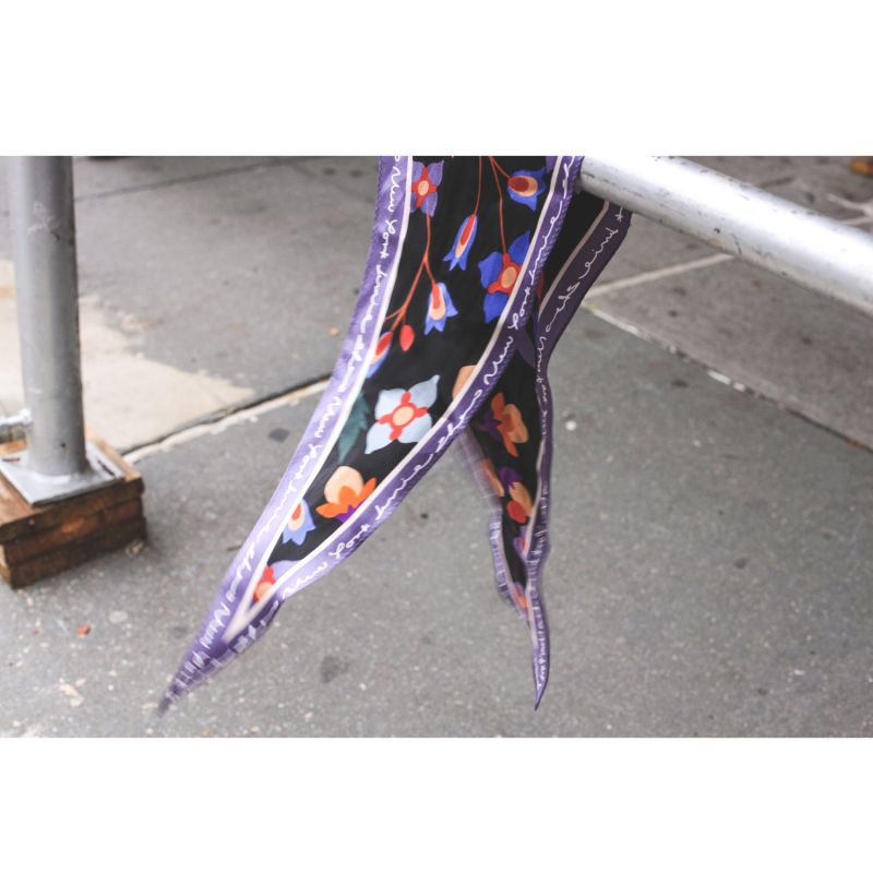 Silk Diamond Scarf Of Purple Garden image