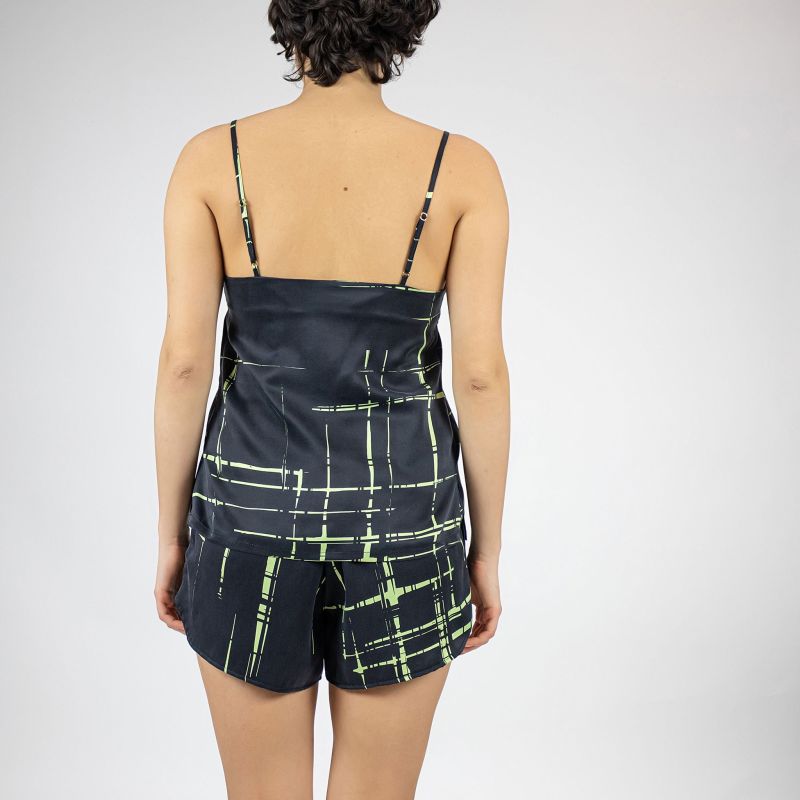 Silk Dreamscape Shorts Black Check image