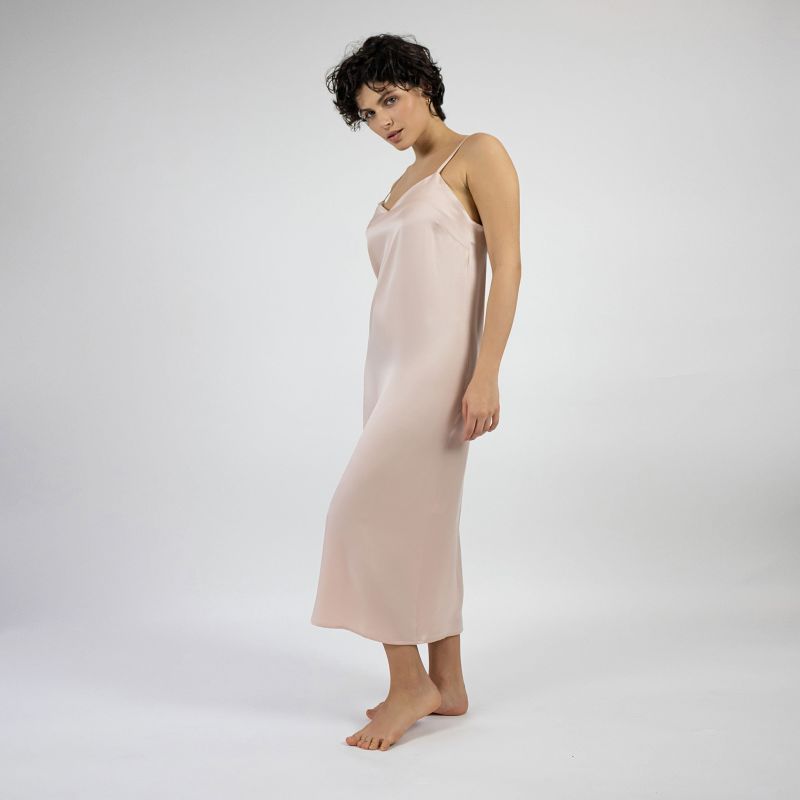 Silk Dreamscape Long Slip Dress Transcendent Pink image