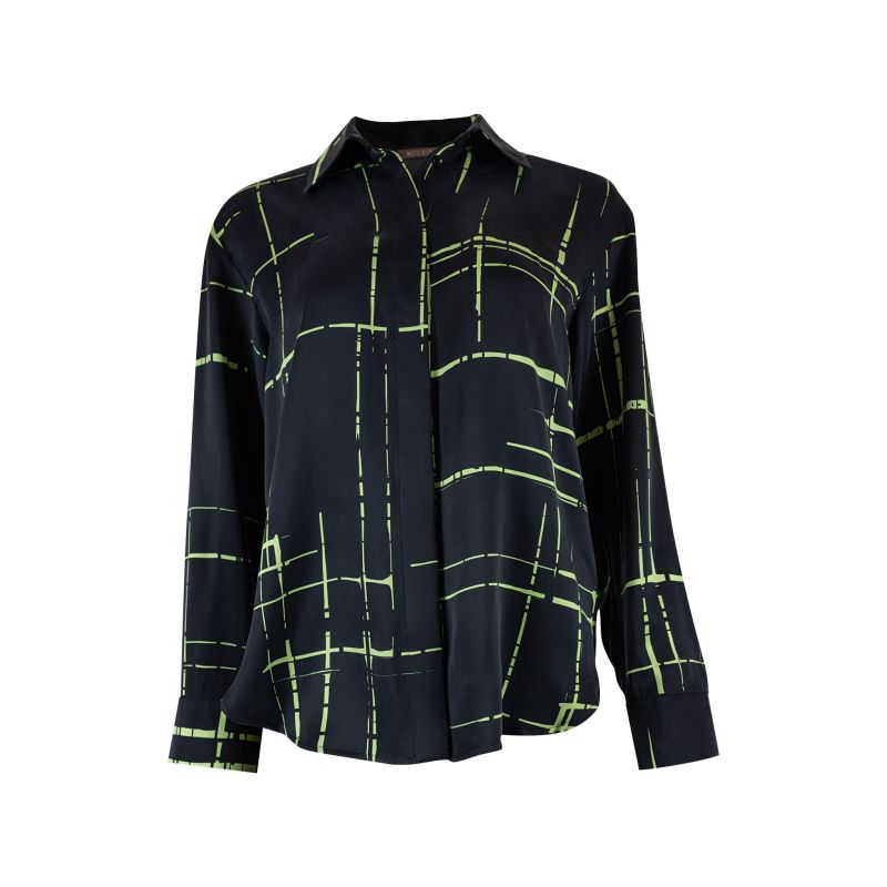 Silk Dreamscape Shirt Black Check image