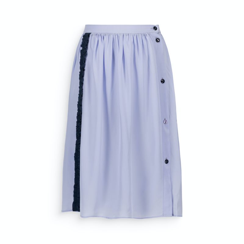 Silk Midi Skirt Lavender image