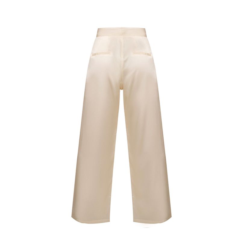 Silk Pants In Cream Incantevole Milano Wolf & Badger