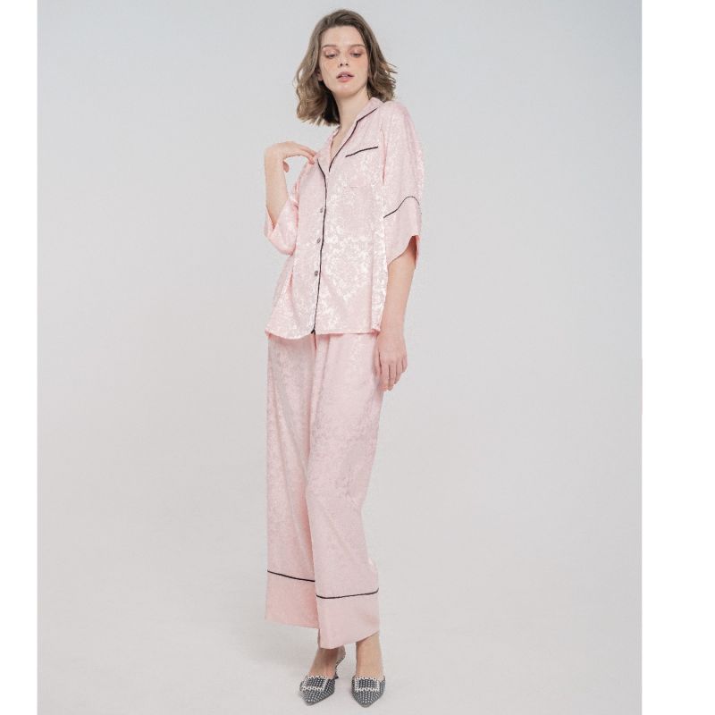 Silk Pyjamas Set - Dahlia Pink image