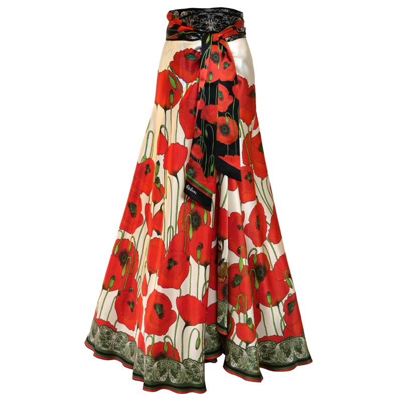 Silk Skirt - Poppies - Light image