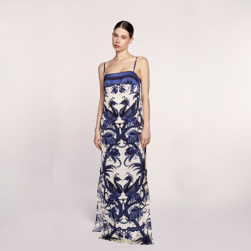 Silk Slip Dress Shangri La Azul image