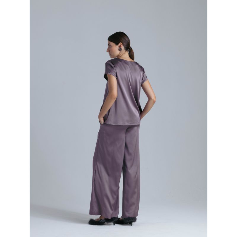 Silk Top & Pants Set 'Leto' In Noble Purple image