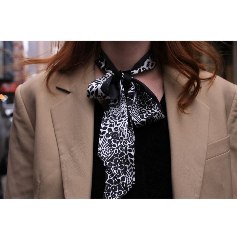 Silk Twilly Scarf Of Black Garden image