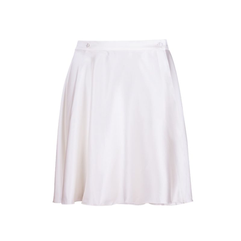 Silk Wrap Skirt In White image