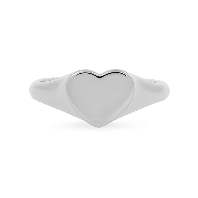 Silver Heart Signet Ring image