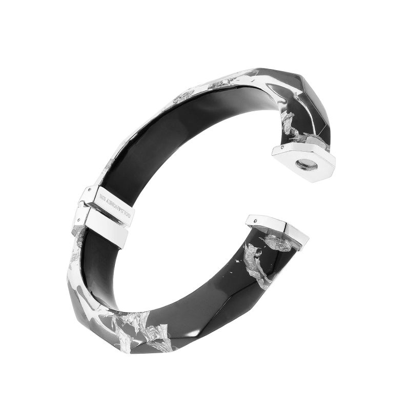 Silver Leaf Thin Lucite Bangle image