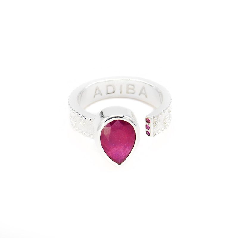 Silver Ruby Resizable Ring image