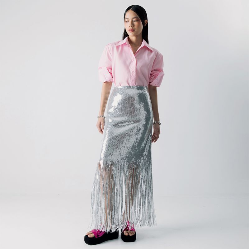 Silver Sequins Skirt image