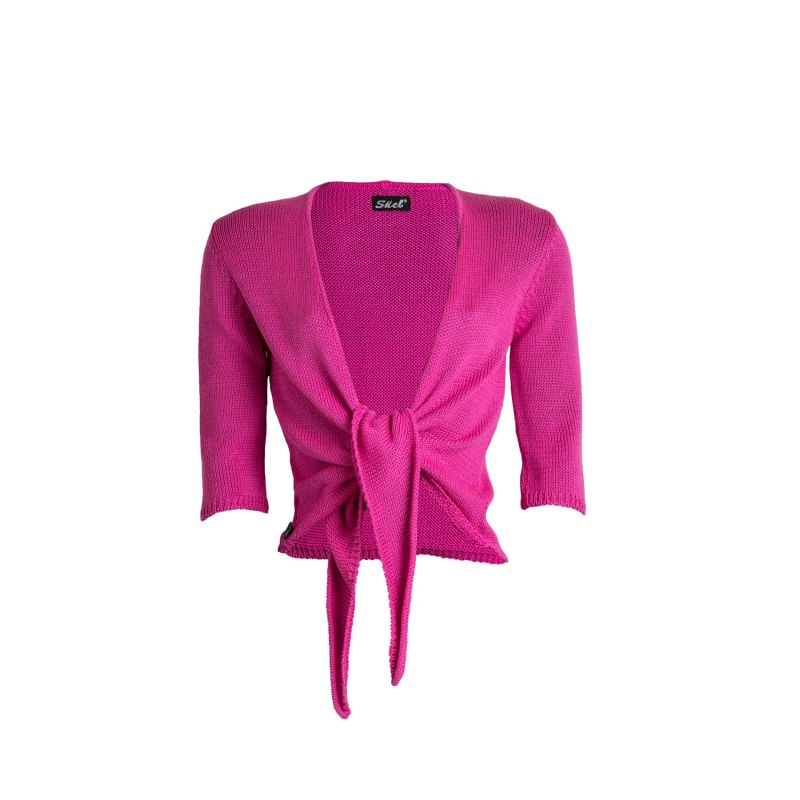 Simple Front Knot Cardigan Pinky image