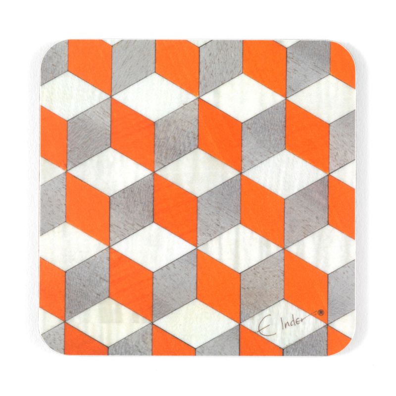 Six Coasters Set In Mixed Colours Will Be A Talking Point Around The Table. Tied With Ribbon For A Fun Gift. image