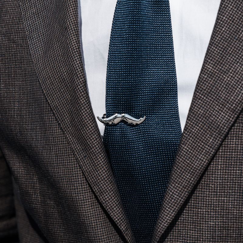 Stached Silver Tie Bar image