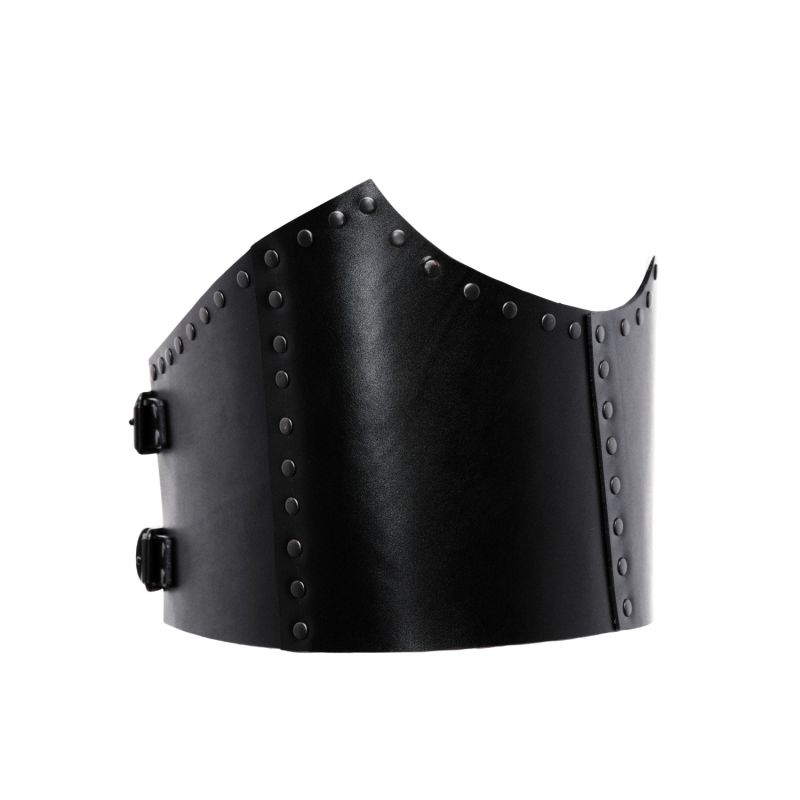 Wide Black Leather Waist Corset Belt Urania B image